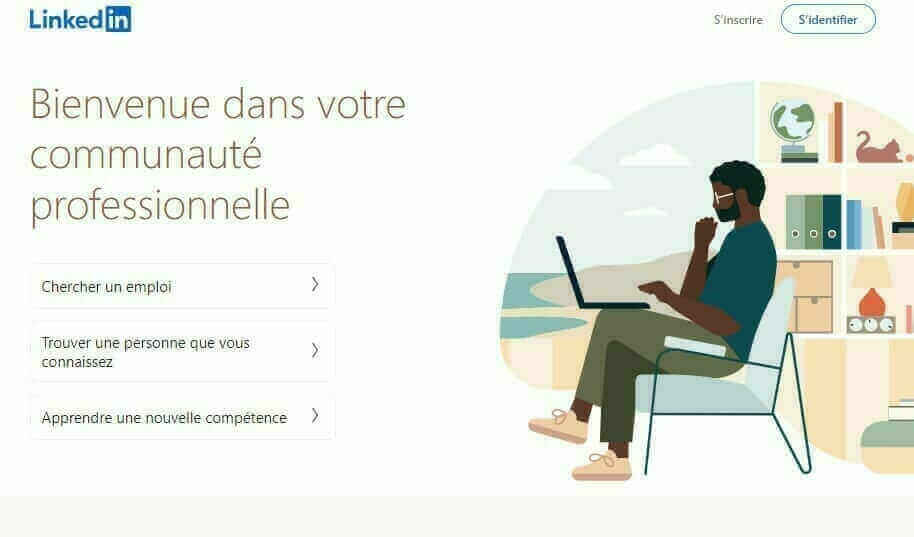 page accueil LinkedIn