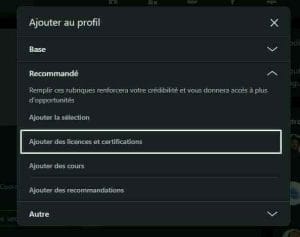 Ajouter une certification LinkedIn
